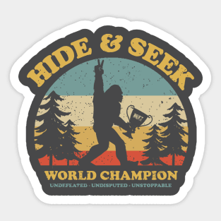 Bigfoot Hide And Seek World Champion Sticker